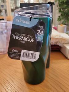 lot 7850 image: Primula Thermal Hot Or Cold Tumbler 20 Ounce Metallic Satin Green With Gift Box