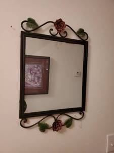 lot 7870 image: Iron Rose Mirror