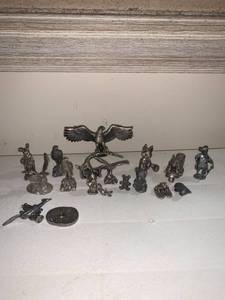 lot 8646 image: Lot of 15 Pewter Figurines Location Basement Closet
