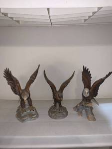 lot 8650 image: Three Porcelain Eagle Statues Location Pool Table