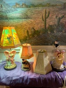 lot 8659 image: Three Awesome Resin Lamps Working Location Pool Table