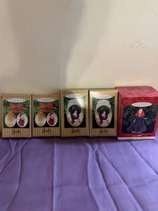 lot 8689 image: Lot of Hallmark Keepsake Barbie Ornaments Location Basement Closet
