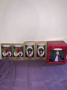 lot 8690 image: Lot of Hallmark Keepsake Barbie Ornaments Location Basement Closet
