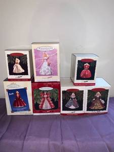 lot 8699 image: Lot of 7 Hallmark Barbie Ornaments Location Basement Closet