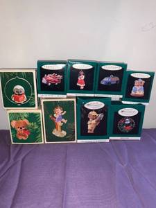 lot 8706 image: Lot of 9 Hallmark Keepsake Ornaments Basement Closet