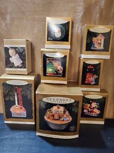 lot 8710 image: Lot of 8 Keepsake Ornaments. Hallmark. musical and More