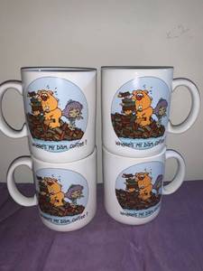 lot 8752 image: Set of 4 Hallmark Wheres My Dam Coffee Mugs Location Pool Table