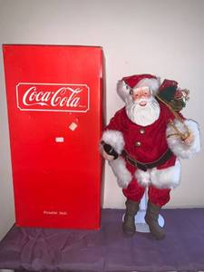lot 8763 image: Large Coca-Cola Santa Doll Location Pool Table