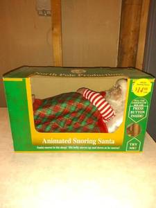 lot 8772 image: Vintage 16 Snoring Santa Claus Motion Animated Christmas In Box Works