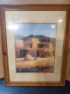 lot 8794 image: Adobe Themed Art Signed by M. Caroselli