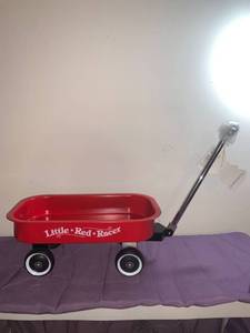 lot 8797 image: Hallmark Little Red Racer Small Wagon Location Under Pool Table