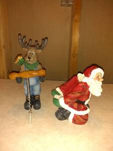 lot 8827 image: Santa and Moose Bottle and Screw Holder