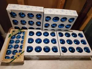 lot 8915 image: Lot of 5 Packages of Baby Blue Ornamets