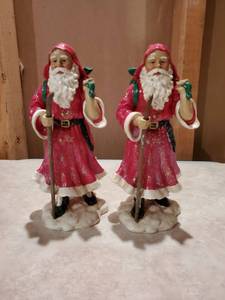 lot 8916 image: Dept 56 Set of 2 Santa Candle Holders
