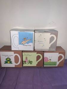lot 8740 image: Lot of 5 Hallmark Mugs Basement Shelf 1