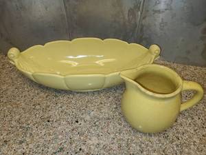 lot 1079 image: Abingdon Bowl with Yellow Pitcher