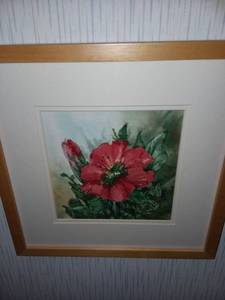 lot 1228 image: Poppy Framed Art 13 x 13 in