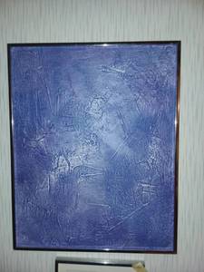lot 1235 image: Purple Ice Framed Art by Local Artist Judy Dove 20 x 16 in