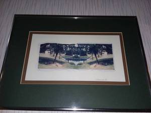 lot 1248 image: Reflection Two Framed Polaroid Emulsion Transfer by Gary Hanna 10 x 14 in