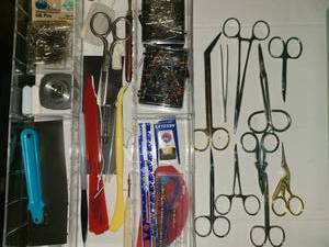 lot 2004 image: Small Scissors and Various Sewing Tools