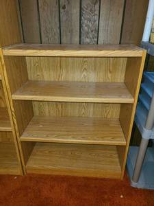 lot 2056 image: Short Wood Bookcase 36 x 29 x 12 in