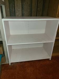 lot 2058 image: Short White Bookcase 30 x 30 x 15 in