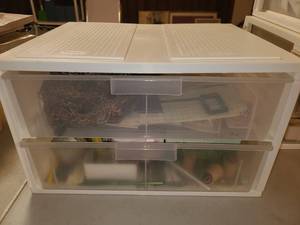 lot 2083 image: Staxx Storage Bin 2 Drawers with Contents