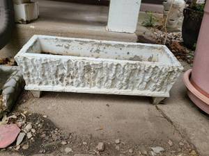 lot 4002 image: Flower Pot - Concrete 2ft x 8 in. x 9 inches tall