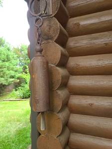 lot 4026 image: Dinner Bell Cast Iron and wood