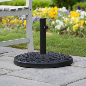 lot 2499 image: WE Furniture Cross Weave Round Umbrella Base, Black