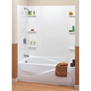 lot 2506 image: Maax 101604-000-129 5-Piece Bathtub Wall Kit, 48-60 in L X 31 in W X 59 in H, Polystyrene