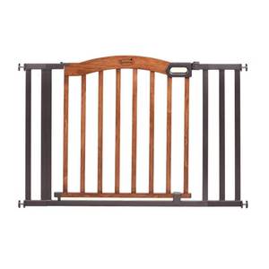lot 2509 image: Summer Decorative Wood & Metal Safety Baby Gate, New Zealand Pine Wood and a Slate Metal Finish �� 32�� Tall, Fits Openings up to 36�� to 60�� Wide, Baby and Pet Gate for Doorways