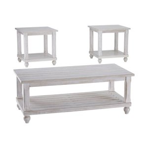 lot 2514 image: Set of 3 Cloudhurst Occasional Table Set White - Signature Design by Ashley