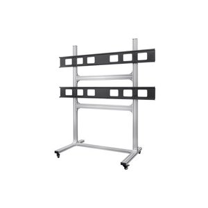 lot 2517 image: Monoprice 2x2 Video Wall Display Cart with Micro Adjustment Arms