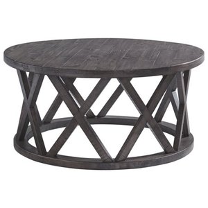 lot 2523 image: Sharzane Round Cocktail Table Taupe - Signature Design by Ashley