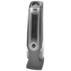 lot 2531 image: Lasko 4930 Oscillating High Velocity Tower Fan with Remote Control - Features Built-in Timer and Louvered Air Flow Control