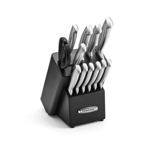 lot 2546 image: Farberware Edgekeeper 13 Piece Self Sharpening StainlessSteel Hollow Handle Knife Block Set
