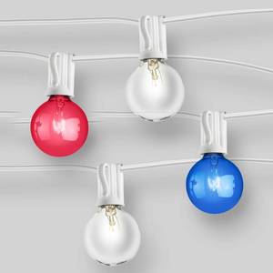 lot 2562 image: 20ct Globe Lights - RedWhiteBlue - Evergreen
