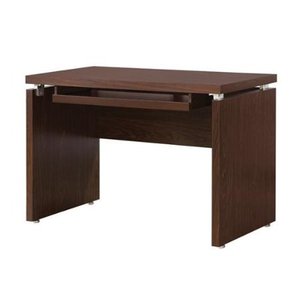 lot 2579 image: Coaster Peel Computer Desk with Keyboard Tray in Medium Brown Finish