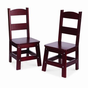 lot 2582 image: Utex Childs Wooden Chair Pair For Play Or Activity, Set Of 2, Espresso ...nkstr
