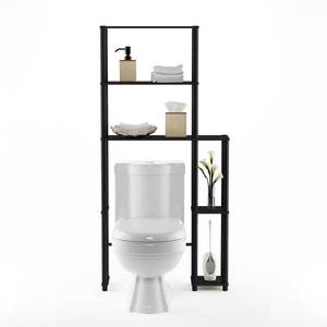 lot 2587 image: Furinno Turn-N-Tube Toilet Space Saver with 5 Shelves, EspressoBlack, 17050EXBK