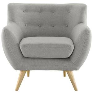 lot 2590 image: Modway Remark Mid-Century Modern Accent Arm Lounge Chair with Upholstered Fabric in Light Gray