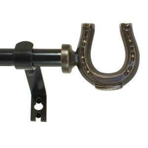 lot 11520 image: Decopolitan 30592-48VG 58 Curtain Rod Set, 48 to 86 Inches, Venetian Gold