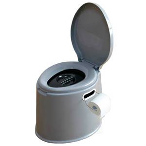 lot 11521 image: Giantex Portable Travel Toilet with Detachable Inner Bucket and Removable Toilet Paper Holder Lightweight Outdoor Indoor Toilet for Camping, Hiking, RV, Boating and Trip