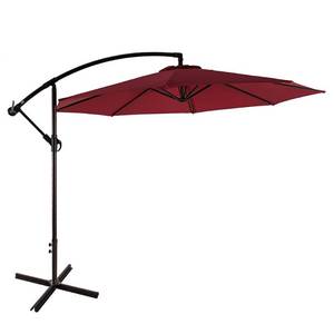 lot 11522 image: Bally 10 ft. Cantilever Hanging Patio Umbrella, Red $174 Retail