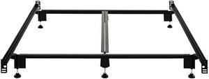 lot 11504 image: STRUCTURES STEELOCK Headboard-Footboard Super Duty Steel Wedge Lock Metal Bed Frame with Adjustable Height Glides - Functions as Bed Rails - King