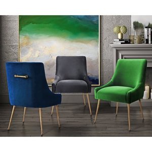 lot 11541 image: Navy Beatrix Velvet Side Chair Retail $258.49