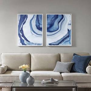 lot 11548 image: Madison Park Ethereal Blue Printed Framed Canvas Set of 2 Retail $103.99 Retail $103.99