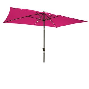 lot 11551 image: 9 Trademark Innovations Pink Steel and Polyester Solar-powered Patio Umbrella Retail $126.99