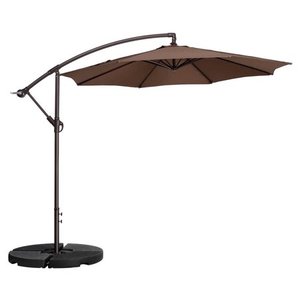 lot 11554 image: Villacera 10 Offset Patio Umbrella with 8 Steel Ribs Vertical Tilt Retail $129.99